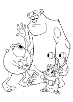 A coloring page of monster